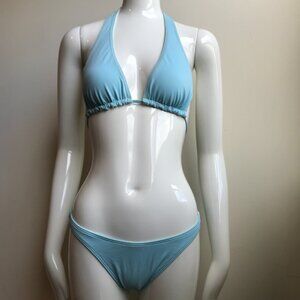 Billabong surf blue reversible halter top low rise bikini set